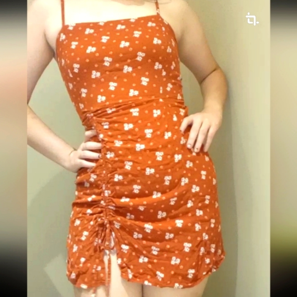 Aeropostale burnt orange mini floral print summer dress